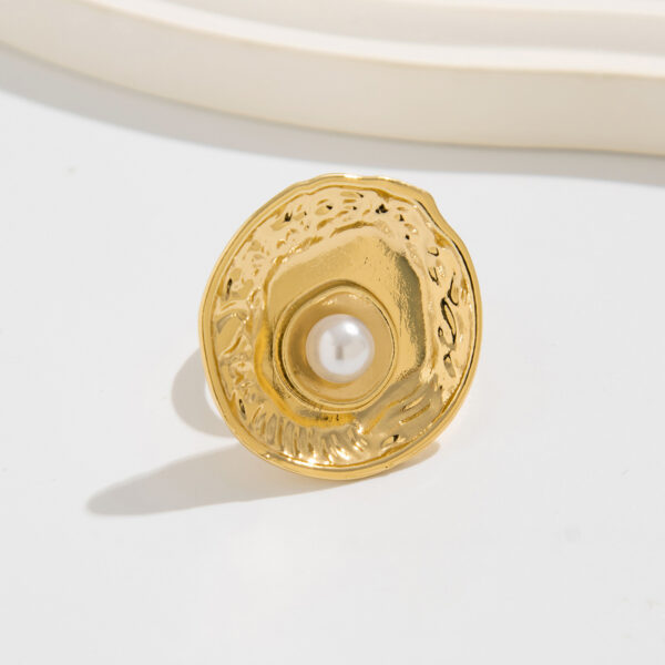 Fashion Inlaid Pearl Flower Ring - Image 7