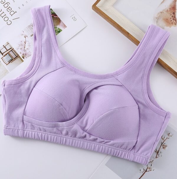 Plus Size Women Bra Ladies Cotton Quake-Proof Underwear Sleep Tops No Buckles Non Wire Lingerie With Removable Padded - Image 9