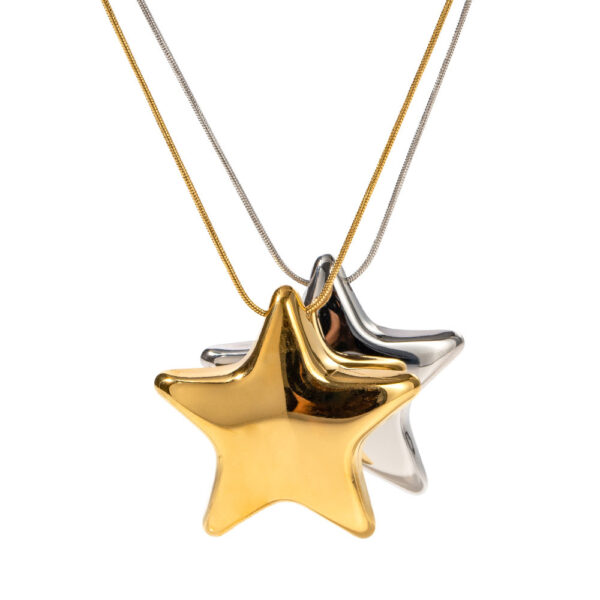 New 18K Gold-plated Necklace Jewelry Stainless Steel Five-pointed Star - Image 7