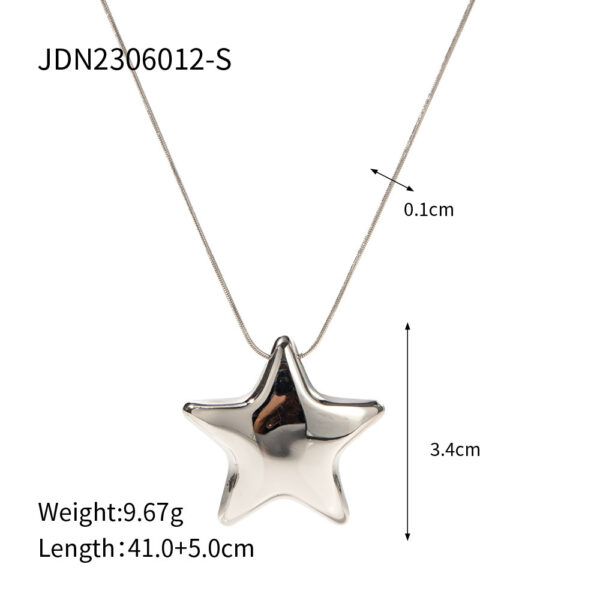 New 18K Gold-plated Necklace Jewelry Stainless Steel Five-pointed Star - Image 10