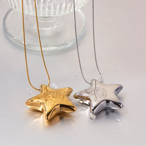 New 18K Gold-plated Necklace Jewelry Stainless Steel Five-pointed Star - Image 8