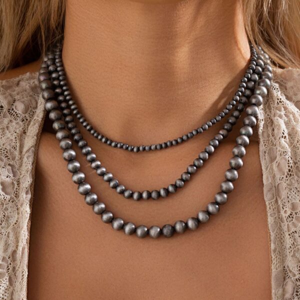 RETRO Geometric Beads Collarbone Necklace Set - Image 4