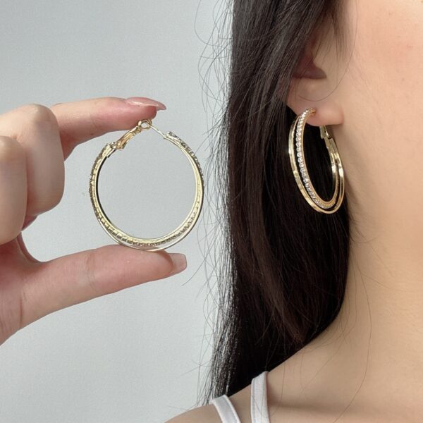 Diamond Simple Bracelet Eardrop Earring Korean Simple Temperamental - Image 2