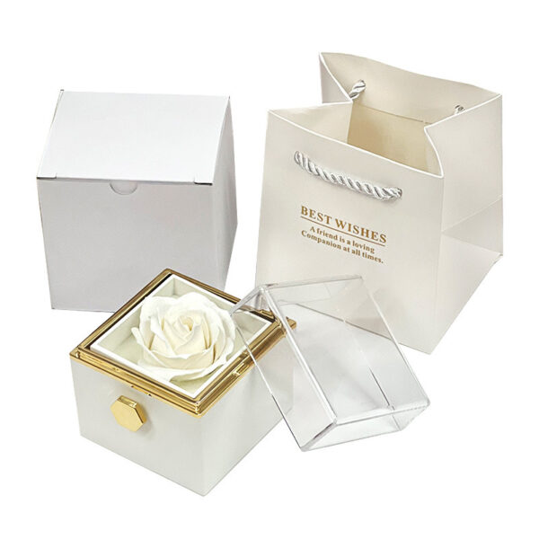 Rotating Soap Flower Rose Gift Box Creative Rotating Rose Jewelry Packaging Box Valentine's Day Gift For Women - Image 9